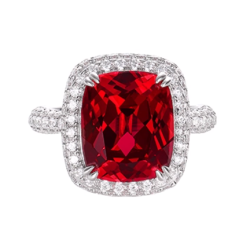 Pigeon Blood Red Energy Goose Square Art Ring for Health & Harmony