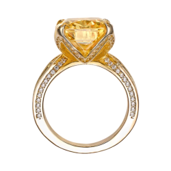 Yellow Energy Goose Classic Square Art Ring for Health & Harmony