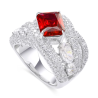 Ruby Energy Goose Rhomb Wide Art Ring for Health & Harmony