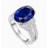 Sapphire Blue Energy Goose Oval Art Lover Ring for Health & Harmony