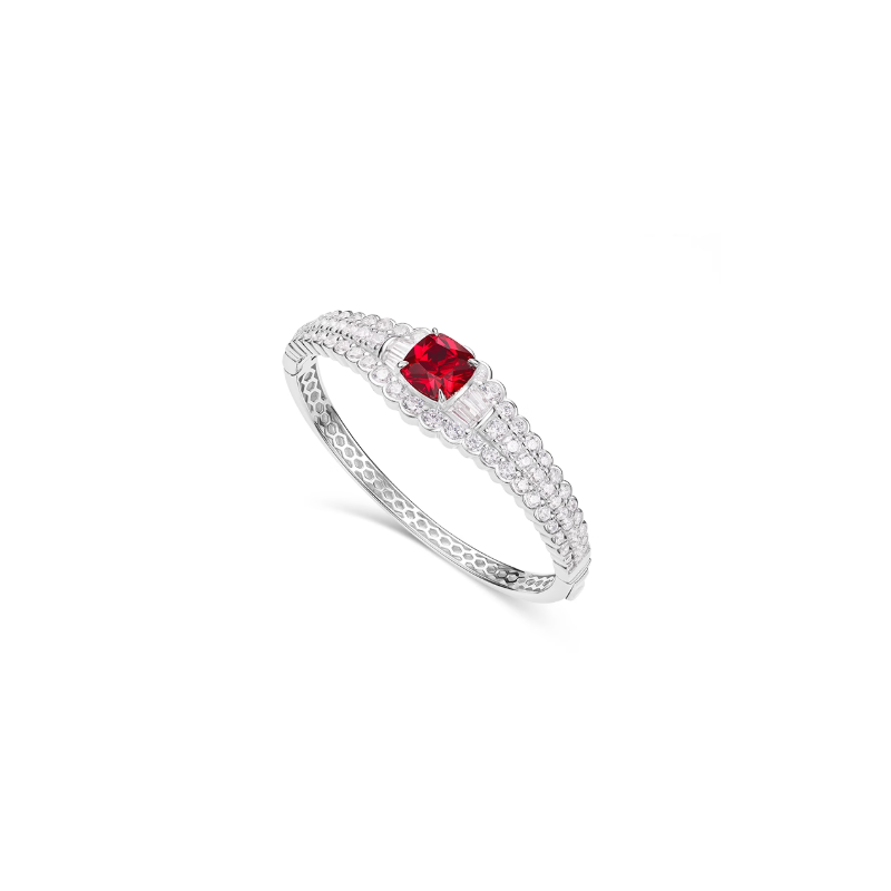 Ruby Energy Goose Italy Square Small Art Ring for Health & Harmony