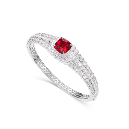 Ruby Energy Goose Italy Square Small Art Ring for Health & Harmony