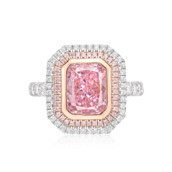 Cherry Pink Energy Goose Square Art Ring for Health & Harmony