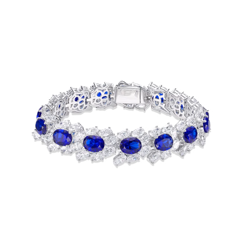 Pretty Sapphire Energy Goose Oval Gems Art Bracelet Online for Sale