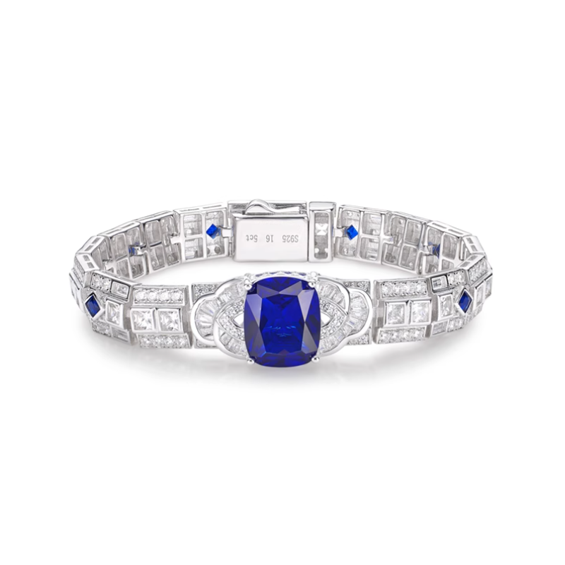 Pretty Sapphire Energy Goose Simple Square Gems Art Bracelet Online for Sale
