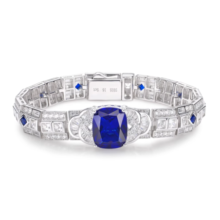 Pretty Sapphire Energy Goose Simple Square Gems Art Bracelet Online for Sale