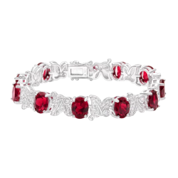 Pretty Ruby Red Energy Goose Round Art Bracelet Online for Sale