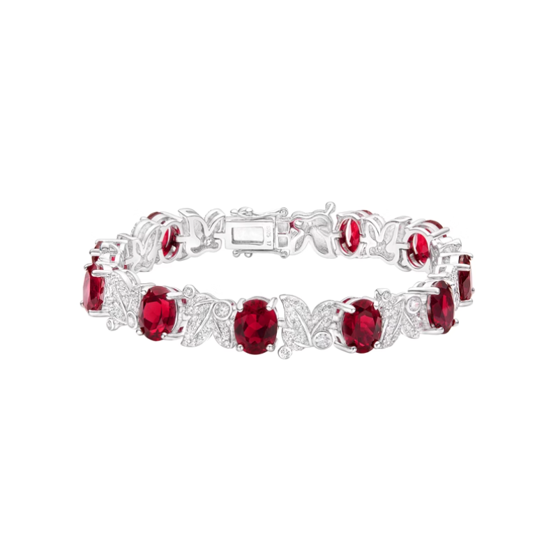 Pretty Ruby Red Energy Goose Round Art Bracelet Online for Sale