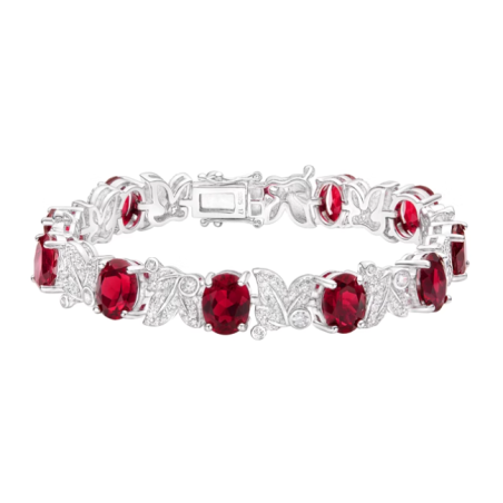 Pretty Ruby Red Energy Goose Round Art Bracelet Online for Sale