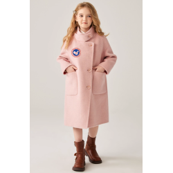 Fashion Elite Style Pink Energy Goose Single Button Kid's Wool Coat Online for Sale