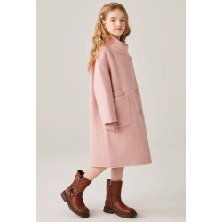 Fashion Elite Style Pink Energy Goose Single Button Kid's Wool Coat Online for Sale