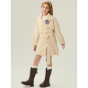 Fashion Elite Style Beige Energy Goose Belt Kid's Wool Coat Online for Sale