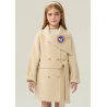 Fashion Elite Style Beige Energy Goose Belt Kid's Wool Coat Online for Sale