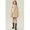 Fashion Elite Style Beige Energy Goose Tassels Scarf Kid's Wool Coat Online for Sale