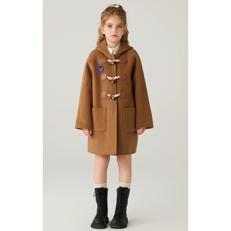 Fashion Elite Style Camel Energy Goose Ox Horn Kid's Wool Coat Online for Sale