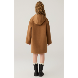 Fashion Elite Style Camel Energy Goose Ox Horn Kid's Wool Coat Online for Sale