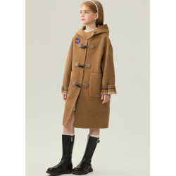 Fashion Elite Style Camel Energy Goose Double Wear Kid's Wool Coat Online for Sale