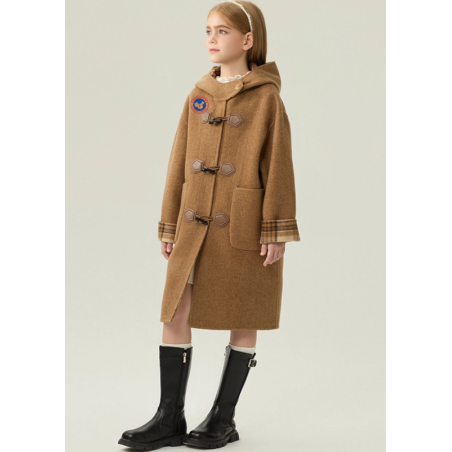 Fashion Elite Style Camel Energy Goose Double Wear Kid's Wool Coat Online for Sale