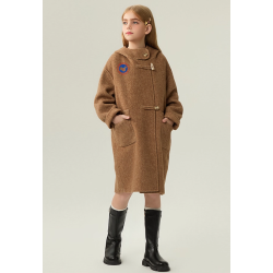 Fashion Elite Style Coffee Energy Goose Herringbone Ox Horn Kid's Wool Coat Online for Sale