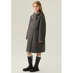 Fashion Elite Style Coffee Energy Goose Herringbone Ox Horn Kid's Wool Coat Online for Sale