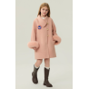 Fashion Elite Style Pink Energy Goose Fox Fur Sleeve Kid's Wool Coat Online for Sale