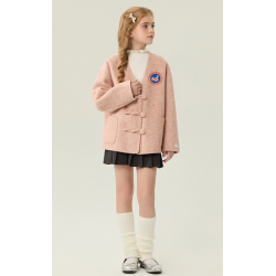 Fashion Elite Style Lavender Energy Goose Short Style Kid's Wool Coat Online for Sale