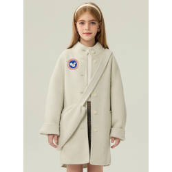 Fashion Elite Style Beige Energy Goose With Bag Kid's Wool Coat Online for Sale