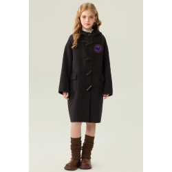 Fashion Elite Style Black Energy Goose Ox Horn Kid's Wool Coat Online for Sale
