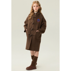 Fashion Elite Style Black Energy Goose Ox Horn Kid's Wool Coat Online for Sale