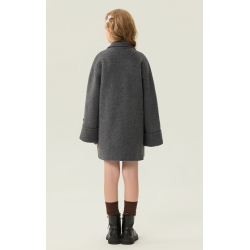 Fashion Elite Style Gray Energy Goose Preppy Chic Kid's Wool Coat Online for Sale