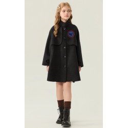 Fashion Elite Style Charcoal Gray Energy Goose New Kid's Wool Coat Online for Sale