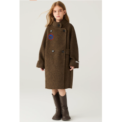 Fashion Elite Style Chocolate Energy Goose Korea Style Kid's Wool Coat Online for Sale