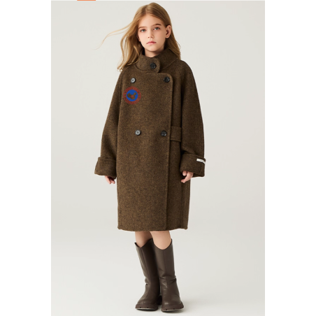 Fashion Elite Style Chocolate Energy Goose Korea Style Kid's Wool Coat Online for Sale
