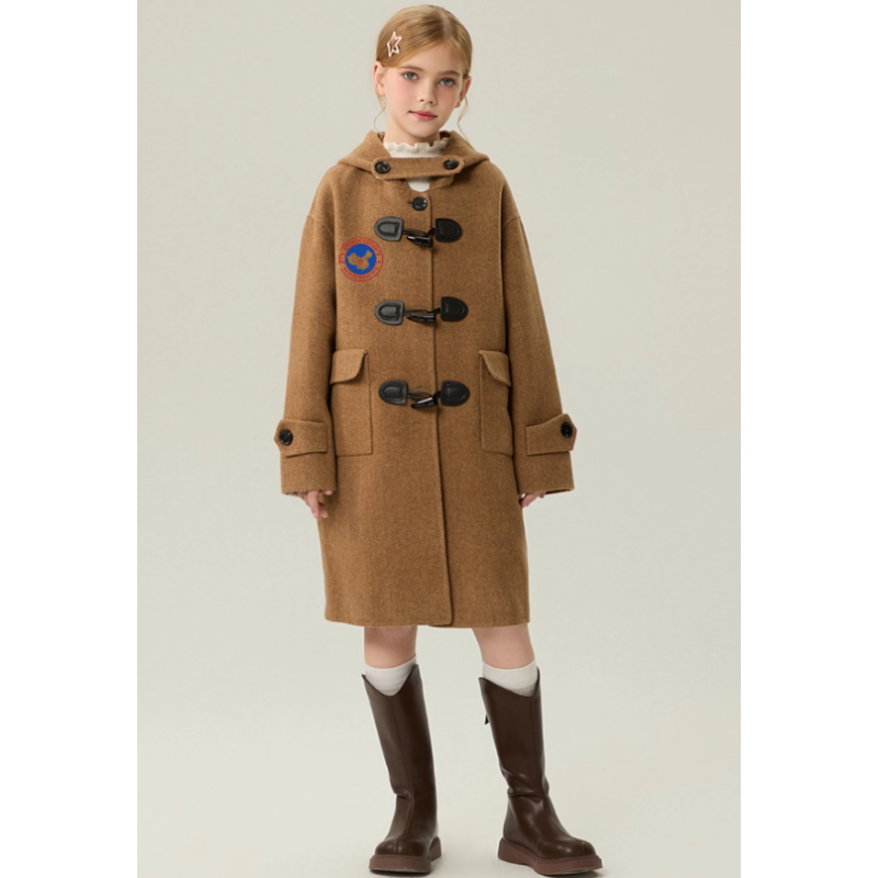 Fashion Elite Style Camel Energy Goose Big Ox Horn Kid's Wool Coat Online for Sale