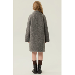Fashion Elite Style Gray Energy Goose Big Ox Horn Elite Kid's Wool Coat Online for Sale