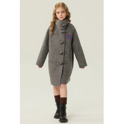 Fashion Elite Style Gray Energy Goose Big Ox Horn Elite Kid's Wool Coat Online for Sale