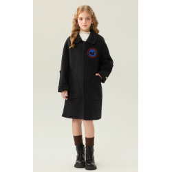 Fashion Elite Style Rice White Energy Goose Simple Kid's Wool Coat Online for Sale
