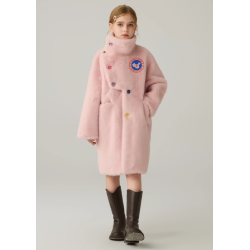 Authentic Pink Energy Goose Mink Fur Kid's Coat Elite Style Online for Sale