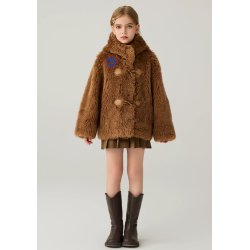 Authentic White Energy Goose Bazaar Wool Fur Kid's Coat Elite Style Online for Sale