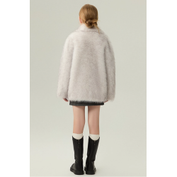 Authentic White Energy Goose Fox Mink Fur Kid's Coat Elite Style Online for Sale
