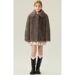 Authentic White Energy Goose Fox Mink Fur Kid's Coat Elite Style Online for Sale