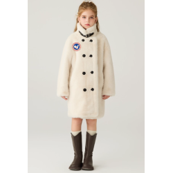 Authentic Milk White Energy Goose Mink Fur Kid's Coat Elite Style Online for Sale