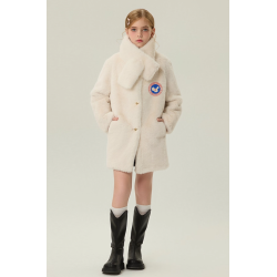 Authentic Sky Blue Energy Goose Scarf Fox Fur Kid's Coat Elite Style Online for Sale