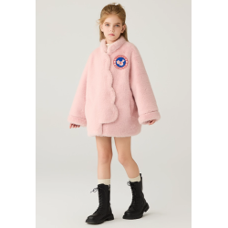 Authentic Pink Energy Goose Fox Fur Kid's Short Coat Elite Style Online for Sale