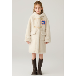 Authentic Pink Energy Goose Ox Horn Mink Fur Kid's Coat Elite Style Online for Sale