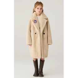 Authentic Beige Energy Goose Mink Fur Kid's Long Coat Elite Style Online for Sale