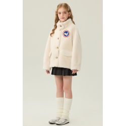 Authentic White Energy Goose Golden Fur Korea Kid's Coat Elite Style Online for Sale