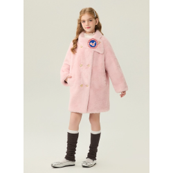 Authentic White Energy Goose Two Rows Mink Fur Kid's Coat Elite Style Online for Sale