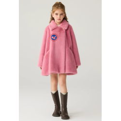Authentic Rose Red Energy Goose Warm Mink Fur Kid's Coat Elite Style Online for Sale