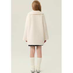 Authentic White Energy Goose Colorful Button Mink Fur Kid's Coat Elite Style Online for Sale